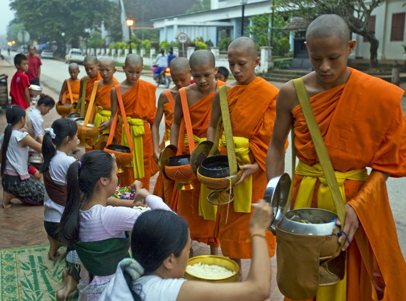 Monks  Laos - Cambodia & Laos Tour